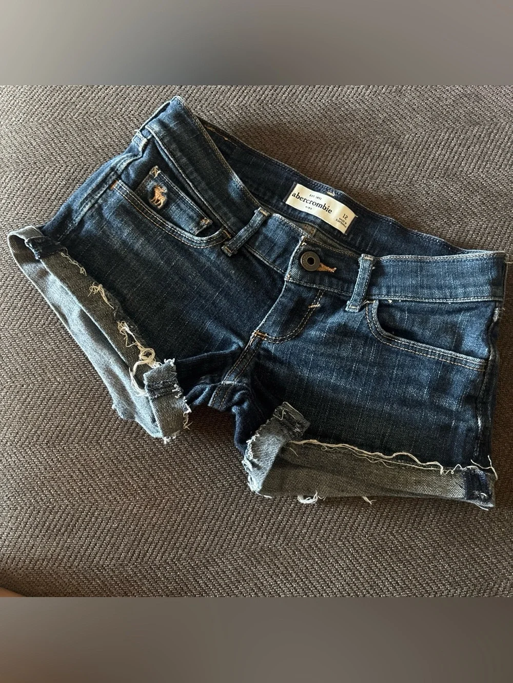 Abercrombie kids Dark Wash Denim Cutoff Shorts sz 12